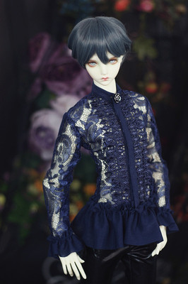 taobao agent [Blue Bad] + Blue Falcon + BJD baby jacket 3 points and 4 points Perspective retro lace shirt