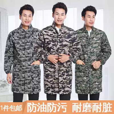 Kitchen long sleeve apron Korean adult overcoat work clothes adult anti-dressing thick waterproof men and women