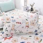 Gối cotton nhỏ tươi đơn 48 * 74cm Giường cotton với sản phẩm duy nhất twill in vỏ gối