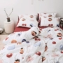 INS gió mạng Bắc Âu giường ngủ ở một gia đình bốn màu đỏ Sesame Street phim hoạt hình cô gái của tâm trí ký túc xá khăn trải giường chăn Mikasa - Bộ đồ giường bốn mảnh bộ chăn gối nous