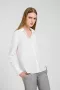 Áo sơ mi lụa nặng của phụ nữ khóa trắng 19 mùa xuân mới tay áo dài giảm béo áo lụa - Áo sơ mi mẫu áo sơ mi nữ đẹp 2020