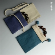 Vintage cotton và vải lanh túi xách tay wenwan túi vải lưu trữ túi trà túi trà vòng đeo tay túi trà đặt vải trà túi trà - Trà sứ