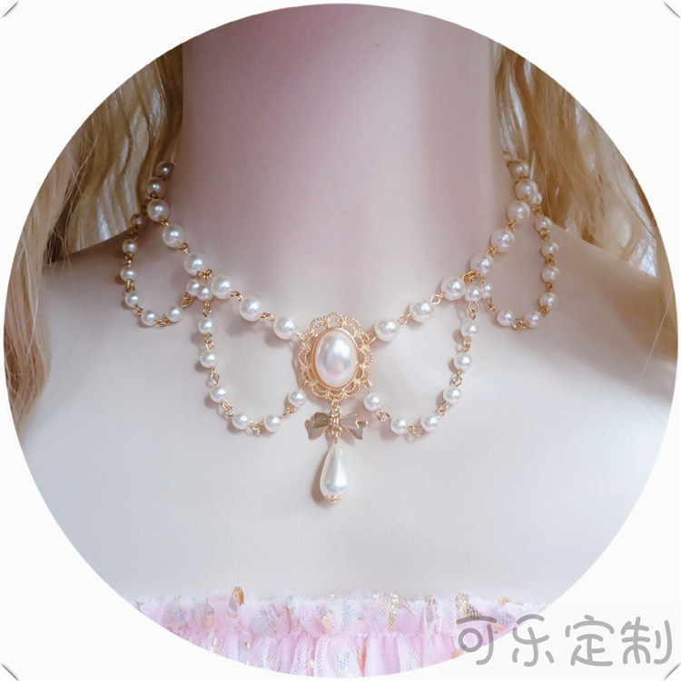 Section Aoriginal Lolita Necklace daily Versatile stars Baroque multi-storey Pearl necklace Flower marriage Tea party Neck chain