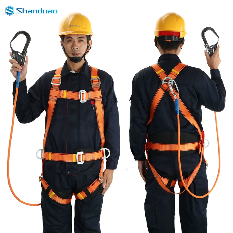 dây đai an toàn làm việc trên cao Đai an toàn Sanduao toàn thân ngoài trời năm điểm Đai an toàn làm việc trên không đai polyester bảo vệ thắt lưng dây an toàn toàn thân 2 móc dây an toàn lao động 