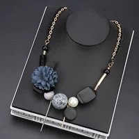 Модный синий горный чай из жемчуга, короткое ожерелье, цепочка до ключиц, свитер, аксессуар, подвеска, в корейском стиле