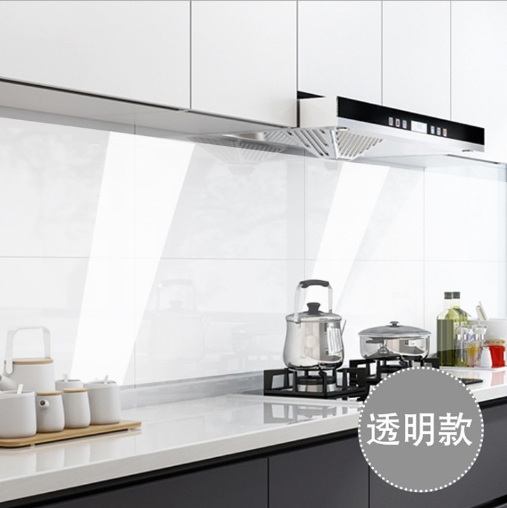 Transparent 3Mautohesion since wall Lampblack machine Oil proof household kitchen High temperature resistance wall stick cellophane paper Wall stickers cooking bench Stickers waterproof