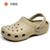 Phim hoạt hình mùa hè màu trắng Crocs nữ Baotou dép y tá bệnh viện dép phẳng chống trượt 41 cỡ lớn 42 cỡ dép lê nữ đẹp dép quai hậu cho bé gái 