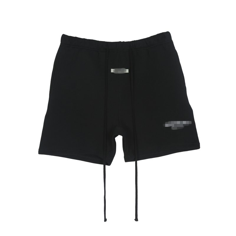 BlackDouble line 3M Reflection letter Embroidery shorts