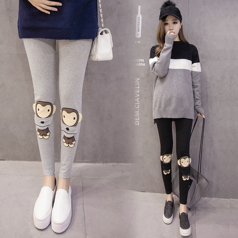 Quần legging nữ mang bầu mùa thu quần tây nữ mùa xuân và mùa thu mặc dạ dày nâng ngực Quần mang thai nữ mùa thu 2019 - Phụ nữ mang thai quần / quần bụng