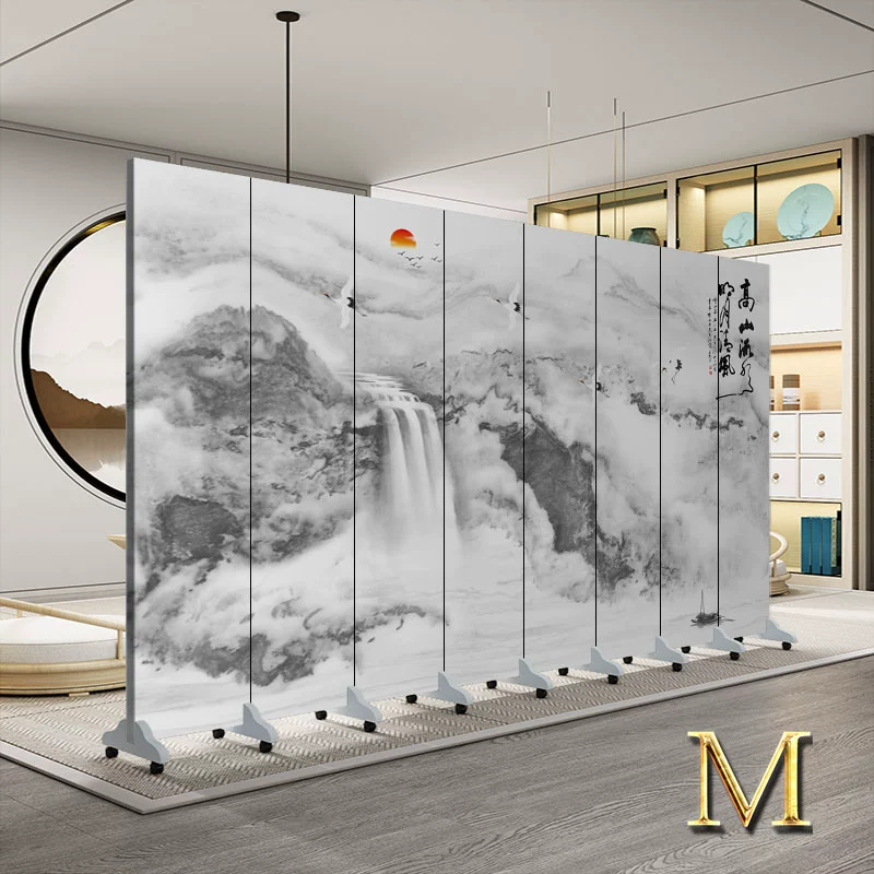 vách chắn cầu thang Tùy chỉnh 
            mới phong cách Trung Quốc phân vùng màn hình phòng khách có thể gập lại văn phòng di động phòng ngủ khách sạn bìa nhà hàng vải trang trí tường vách panel ngăn phòng 