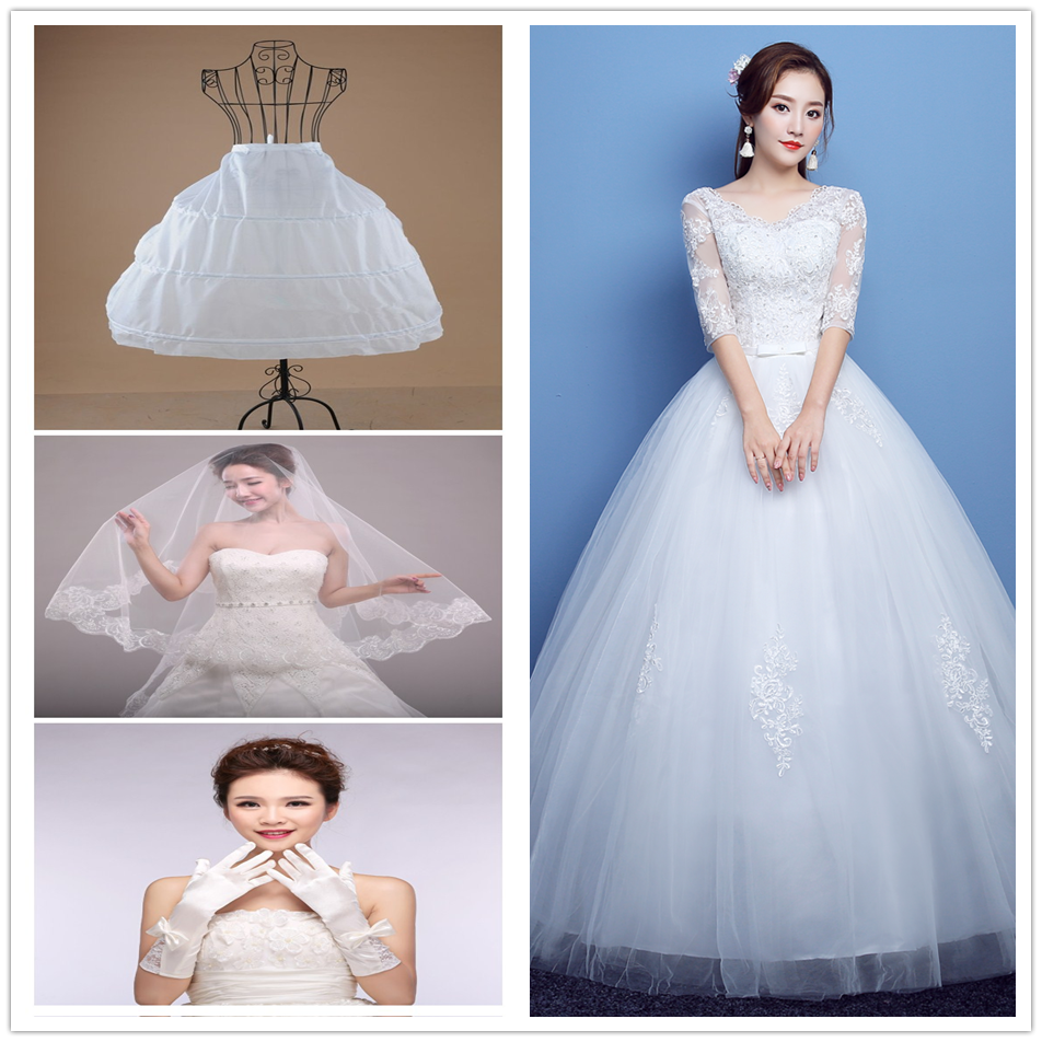  Large code: Busty 116 waist circumference 104+Wedding+(skirt/veil/long gloves)   + $9.42 