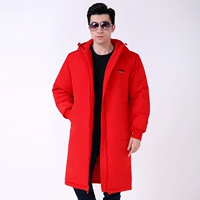 Bộ đồ cotton mùa đông nam dài trùm đầu dày, màu đỏ Hàn Quốc phiên bản mỏng của áo khoác trẻ trung - Quần áo độn bông thể thao ao phao nu