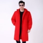 Bộ đồ cotton mùa đông nam dài trùm đầu dày, màu đỏ Hàn Quốc phiên bản mỏng của áo khoác trẻ trung - Quần áo độn bông thể thao ao phao nu