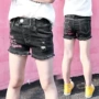 2018 mùa hè Hàn Quốc thư denim quần short cô gái trẻ em lớn trẻ em căng xu hướng casual quần short denim thế hệ shop quần áo trẻ em gần đây