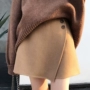 MMCO mùa thu nữ 2018 mới chân mỏng tay dài len hai mặt len ​​ngắn váy ngắn váy nữ quần short kaki nữ
