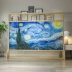 Di động đơn giản hiện đại gỗ rắn phong cách Bắc Âu màn hình chủ trang trí vách ngăn phòng khách hiên ngồi màn hình bầu trời đầy sao Van Gogh - Màn hình / Cửa sổ Màn hình / Cửa sổ