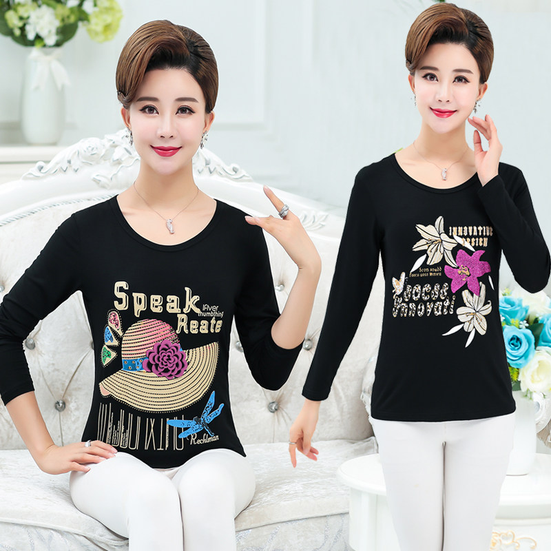 Mẹ nạp mùa hè mới ngắn tay T-Shirt nữ trung niên sửa chữa áo sơ mi trung niên của phụ nữ mùa hè đáy áo chất béo kích thước lớn
