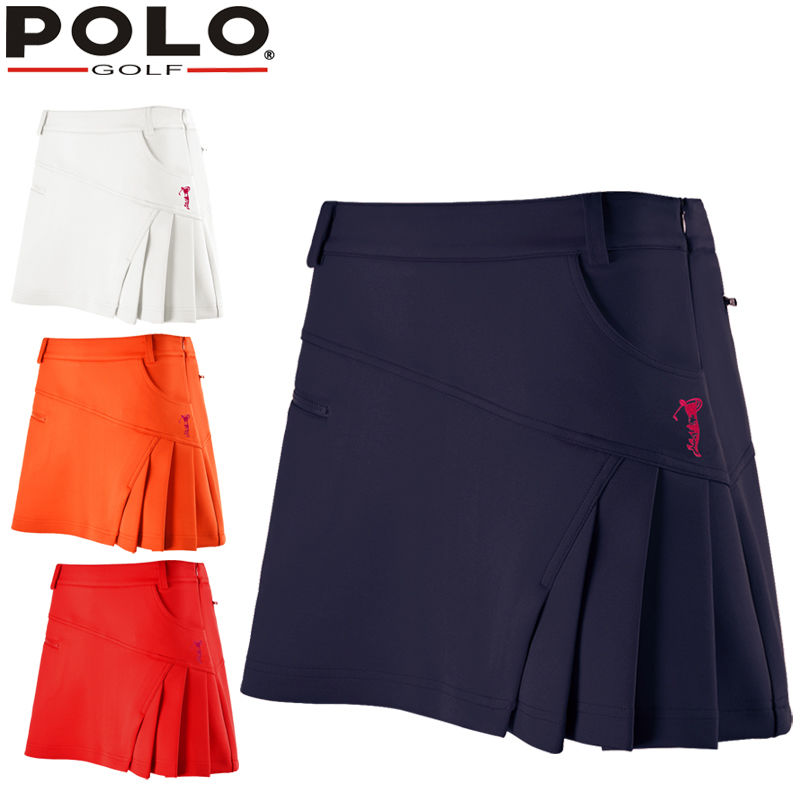 送料無料 POLO ゴルフウェア 女性用、露出防止スカートインナー安全パンツ、トレンディな韓国スタイルのゴルフユニフォーム
