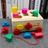 Детский интеллектуальный прицеп для раннего возраста в форме коробки, конструктор, игрушка, раннее развитие
