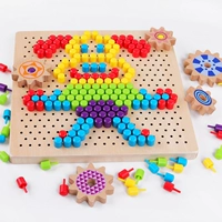 Деревянная интеллектуальная игрушка с грибочками-гвоздиками, интеллектуальная головоломка, пазлы для детей, раннее развитие, интеллектуальное развитие, мозговой штурм