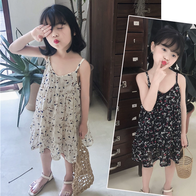 Cô gái đình chỉ mùa hè hoa mỏng phần của váy mùa hè 2019 mới nhỏ cô gái tươi mới công chúa váy - Váy