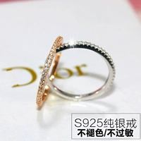 S925 sterling silver trang trí đơn giản vòng zircon hàng tốt kim cương nữ ngón trỏ ngón tay kim cương vòng đuôi nhẫn ngón tay cái nhỏ mô phỏng sinh viên vòng nhan vang