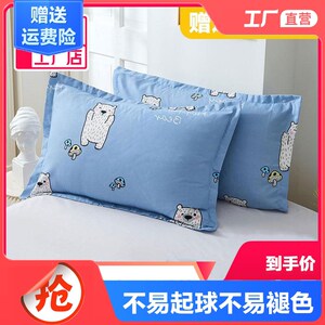 枕套单人双人涤纶枕头套儿童卡通48x74cm学生宿舍单个一对拍2