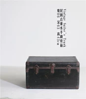 S cũ Thượng Hải vali kim loại thủy thủ hộp sắt hộp sắt cổ điển hộp cà phê cổ điển bàn hoài cổ những điều cũ - Cái hộp thùng gỗ