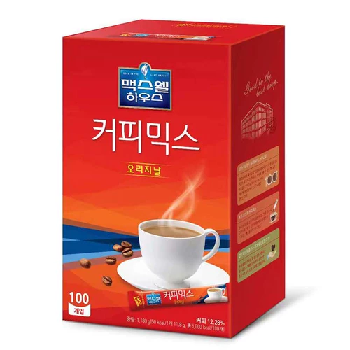 Южная Корея импортировала вещи Maxwellhouse Maxwellhouse Three -In -Speed ​​Coffee Powder 100 коробок