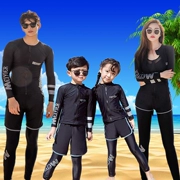 Bộ đồ lặn cho bố mẹ và đồ lặn cho bé trai Hàn Quốc Bộ đồ bơi dây kéo dài tay chống nắng cho bé trai nhanh khô - Vài đồ bơi