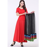 Большая красная юбка+черная сетчатая пряжа