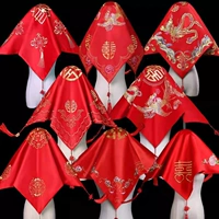 Красная хиджада свадебная невеста китайская атласная атласная высокая версия Red Xiuxi Service Veil Wedding Wedding xipa xiuhe Headscar