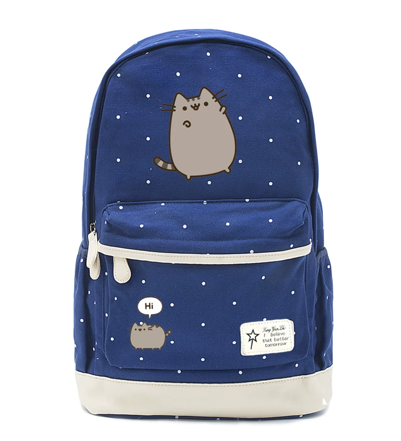 Рюкзак Pusheen для начальной и средней школы, милый принт кота, 30×15×13,75 см