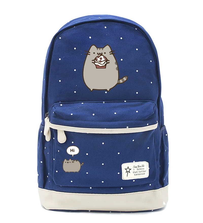 Рюкзак Pusheen для начальной и средней школы, милый принт кота, 30×15×13,75 см