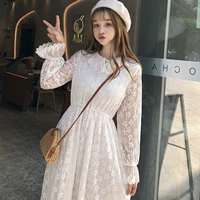 Демисезонная модная универсальная кружевная кукла, мегафон, платье с рукавами, 2019, новая коллекция, в корейском стиле, кукольный воротник