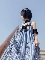 Шапка, шифоновое платье с бантиком, Lolita Jsk