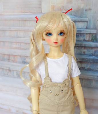 taobao agent 【Clear warehouse】BJD/SD doll wig High -temperature silk bow dual -rolled ponytail fake hair 3 -point giant baby