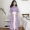 Dora Chaoren Hall Hồng Kông hương vị retro chic vòng cổ đơn giản tie váy màu rắn ngắn tay slim dress nữ mùa hè