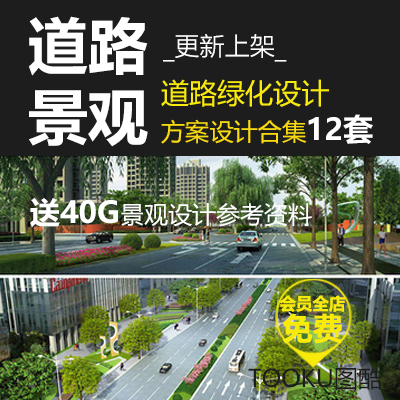 T294城市道路景观绿化设计方案参考案例平面分析效果图素...-1