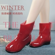 Giày ống ngắn cộng với nhung ấm nước mưa nữ sinh viên thời trang Hàn Quốc giày chống trượt nước nhà bếp rửa xe cỡ lớn cho người lớn giày cao su cotton