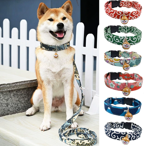 Tangcao -patterned Shiba Inu Traction Tope веревка японского стиля для собак ходьба веревочная шейка для грудной клетки шей