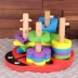 Trẻ sơ sinh mầm non khối xây dựng giáo dục lắp ráp lực lượng não đồ chơi cho trẻ em 3 tuổi bé trai nữ giác ngộ 1-2 một tuần Đồ chơi bằng gỗ