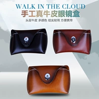 Кожаные солнцезащитные очки ручной работы на солнечной энергии, кожаный чехол, небольшая сумка, поясная сумка, DIY, воловья кожа