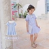 Phiên bản Hàn Quốc của quần áo trẻ em mùa hè cô gái thuần cotton mỏng kẻ sọc váy trẻ em kiểu dáng nước ngoài váy ngắn tay váy công chúa - Váy Váy