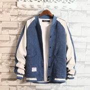 Áo khoác nam 2018 phiên bản Hàn Quốc mới của xu hướng mùa đông cộng với áo khoác denim nhung dày Quần áo bóng chày nam mùa thu