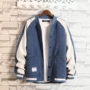 Áo khoác nam 2018 phiên bản Hàn Quốc mới của xu hướng mùa đông cộng với áo khoác denim nhung dày Quần áo bóng chày nam mùa thu áo bomber gucci