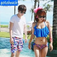 Cặp vợ chồng mới Hàn Quốc Đồ bơi mùa xuân nóng bỏng Phụ nữ bikini Bãi biển Tuần trăng mật Đồ bơi - Vài đồ bơi 	set đồ đi biển đôi	