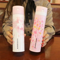 Hàn Quốc Thời trang Sáng tạo Sakura Tươi Xử lý Cup Cách nhiệt Cá tính Chân không Bounce Cap Cup Nữ cầm tay - Tách bình giữ nhiệt 1 lít