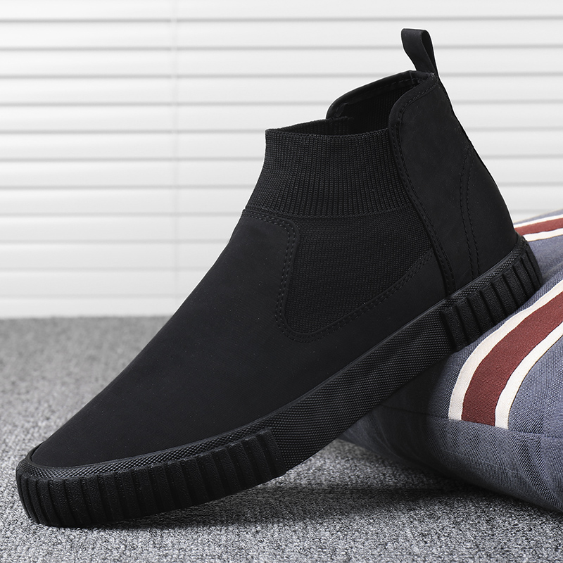 Ss20233 All BlackHigh shoes Men's Shoes spring 2021 new pattern Kick on Korean version trend man skate shoes schoolboy Versatile leisure time Fashion shoes