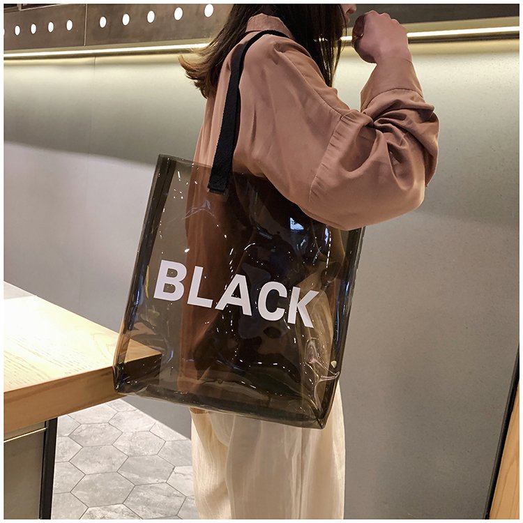 Black2019 summer Shangxin Small bag package transparent 2020 new pattern Fashion Fairy capacity Hand bag Jelly bag Daxia
